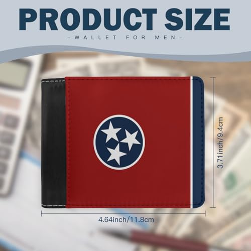 Tennessee State Flag Wallet Foldable Patriotic Leather Purse with Card Cash Holder for Men Women Travel Gift3