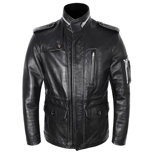 The Next Mens Safari Genuine Leather Coat With Front Pockets Tanned Sheepskin Jacket4