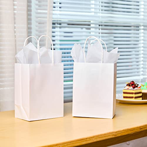 Suncolor 25 Pieces 6" Mini Goodie Bags White Small White Gift Bags With Handle For Party Favor Bags (White) #TOP3