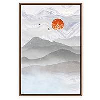 Framed Canvas Wall Art Abstract Sunrise and Sunset Canvas Prints Home Artwork Decoration for Living Room,Bedroom - 16x24 inches