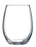 Luminarc Cachet 16 Ounce Stemless Wine Glass, Set of 4, Clear