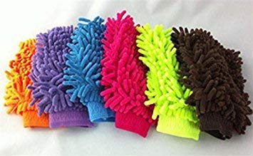 VRCT Set Of 3 Double Sided Microfiber Wash Mitt Gloves,Dust Cleaning Gloves,Vehicle Washing Multipurpose House Car Glass LCD Cleaning