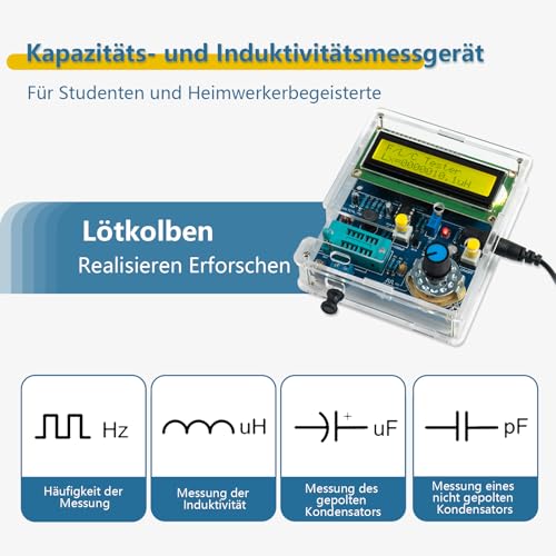 EIELE Lötübungsset Multifunktionales Kapazitätsmessgerät Messfrequenzen Ausgezeichnetes Lötübungsprojekt Geeignet für den Schulunterricht und Lötbegeisterte (Löten erforderlich)