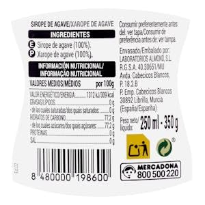 Hacendado Sirope de agave Pack 2 350 g