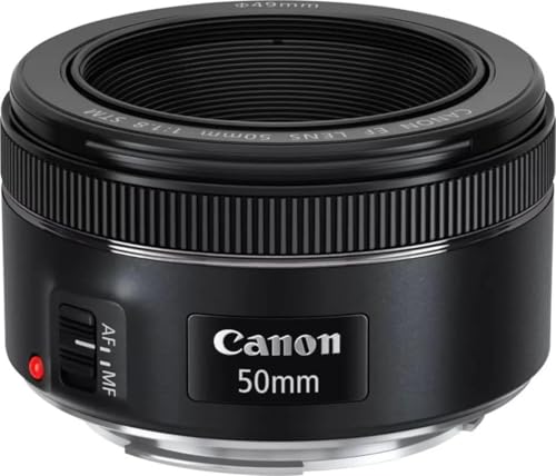 Canon EF 50mm f/1.8 STM Lens, Black, Compatible with Canon EOS DSLR Cameras