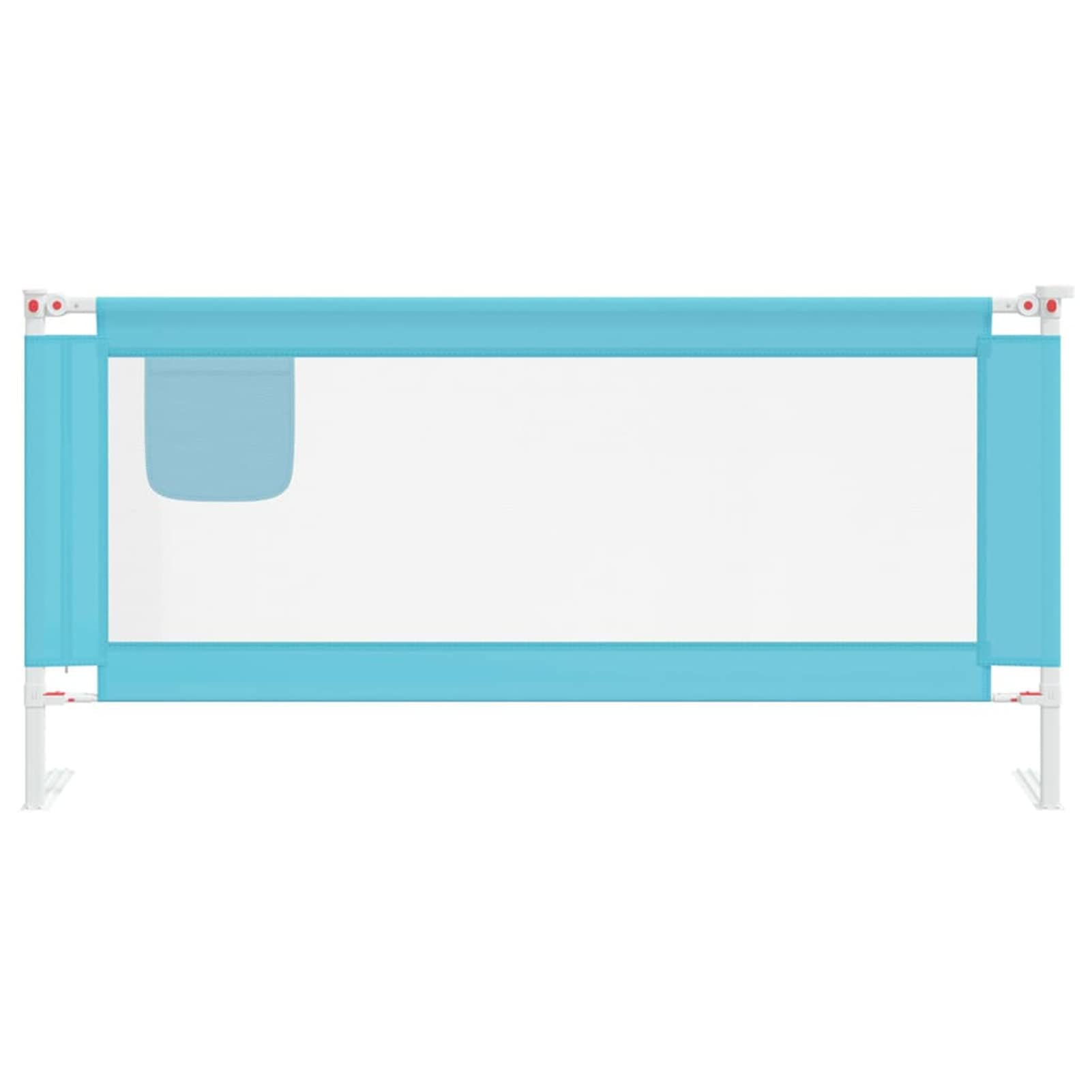 Tidyard Barandilla de Seguridad Cama de Niño Protección de Seguridad Barrera para Cama Altura Ajustable Barandillas Cama Infantil Protección contra Caídas Azul Tela 190x25 cm
