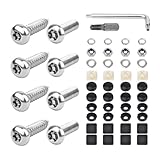 Car Anti Theft License Plate Screws,M6 Stainless Steel License Plate Bolts Kit for Fastening Licenses Plates to Avoid Theft,Practical Car Accessories Screws for Licenses Plates