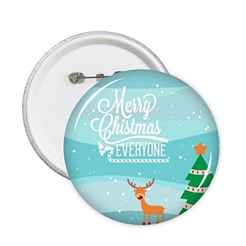 Badge rond cerf de Noël de 5 pièces pour décoration de fête DIYthinker S