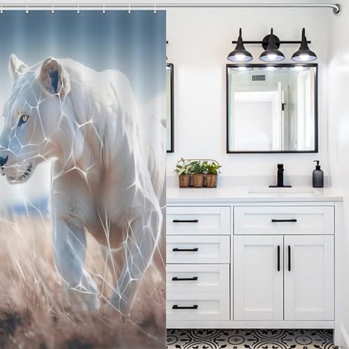 Rideau de douche séchage rapide en polyester lavable léopard - 5