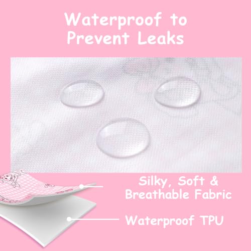 Image of Littleforbig Silky Washable Reusable Waterproof Lockable Waistband Pull-On Bunnies & Bows Usagi Pattern Adult Diaper Cover M