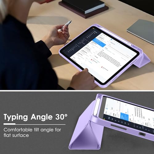 Image of ToaPoia Case for iPad (A16) 11 Inch 2025 /iPad 10th Generation 10.9 Inch 2022, Slim Trifold Stand Protective Cover with Pencil Holder and Soft TPU Back,Support Auto Sleep /Wake (Clove Purple)
