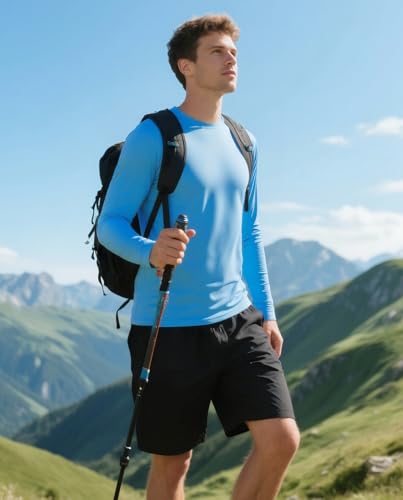 Men's Sun Protection Shirts Swim Shirts UPF 50+ UV Long Sleeve Rash Guard Fishing Running Shirts Quick Dry3