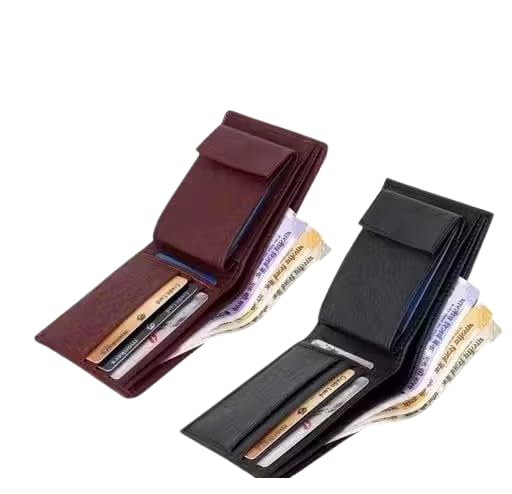 Leather Bifold Wallet, Multiple Card Slots, Cash Compartment, Available in Black and Brown-image-38