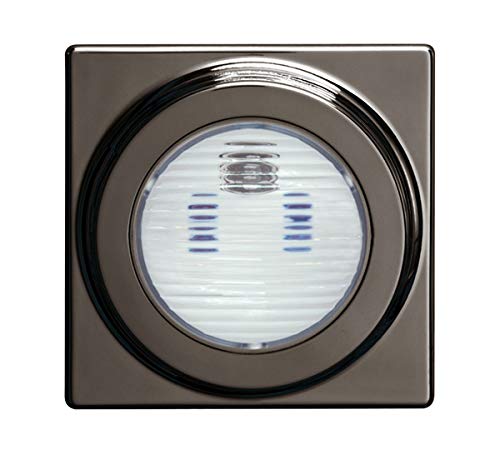 Balise encastrable SHERPA Graphite 230V avec enjoliveur Bleu pour balisage mural extérieur