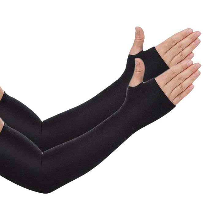 A.S. COLLECTION. Unisex Arm Sleeves with Thumb Hole UV Protection Cooling Long Ice Silk Sleeves for Sports & Outdoors to Cover Arms (BT-36)-image-44