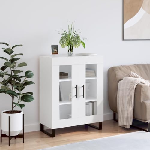 UJCHVHN Aparador blanco de 69,5 x 34 x 90 cm, madera de ingeniería, armarios y almacenamiento, bufés y aparadores