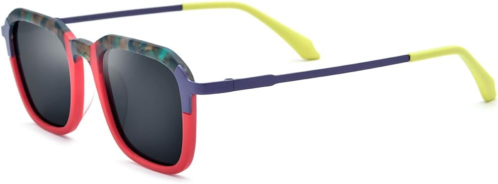 FONEX Colorful Acetate Titanium Polarized Sunglasses F85786T