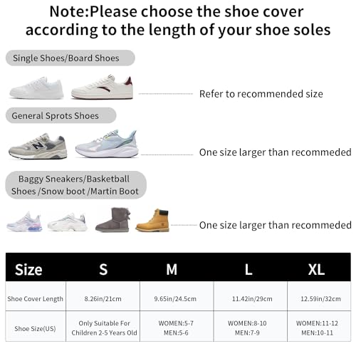 Image of Waterproof Shoe Covers - Upgrade Silicone Rain Shoe Covers Reusable Non-Slip Washable for Rainy and Snowy Outdoors Garden etc, Rain Boots for Men Women Kid (Large, Black)