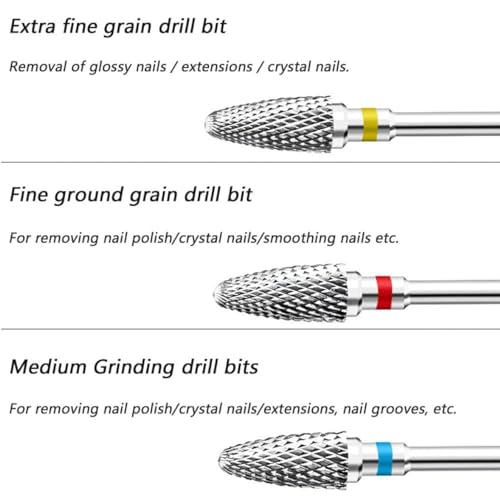Set de Brocas para Uñas Acrílicas de Tungsteno 5 pzas miniatura 2