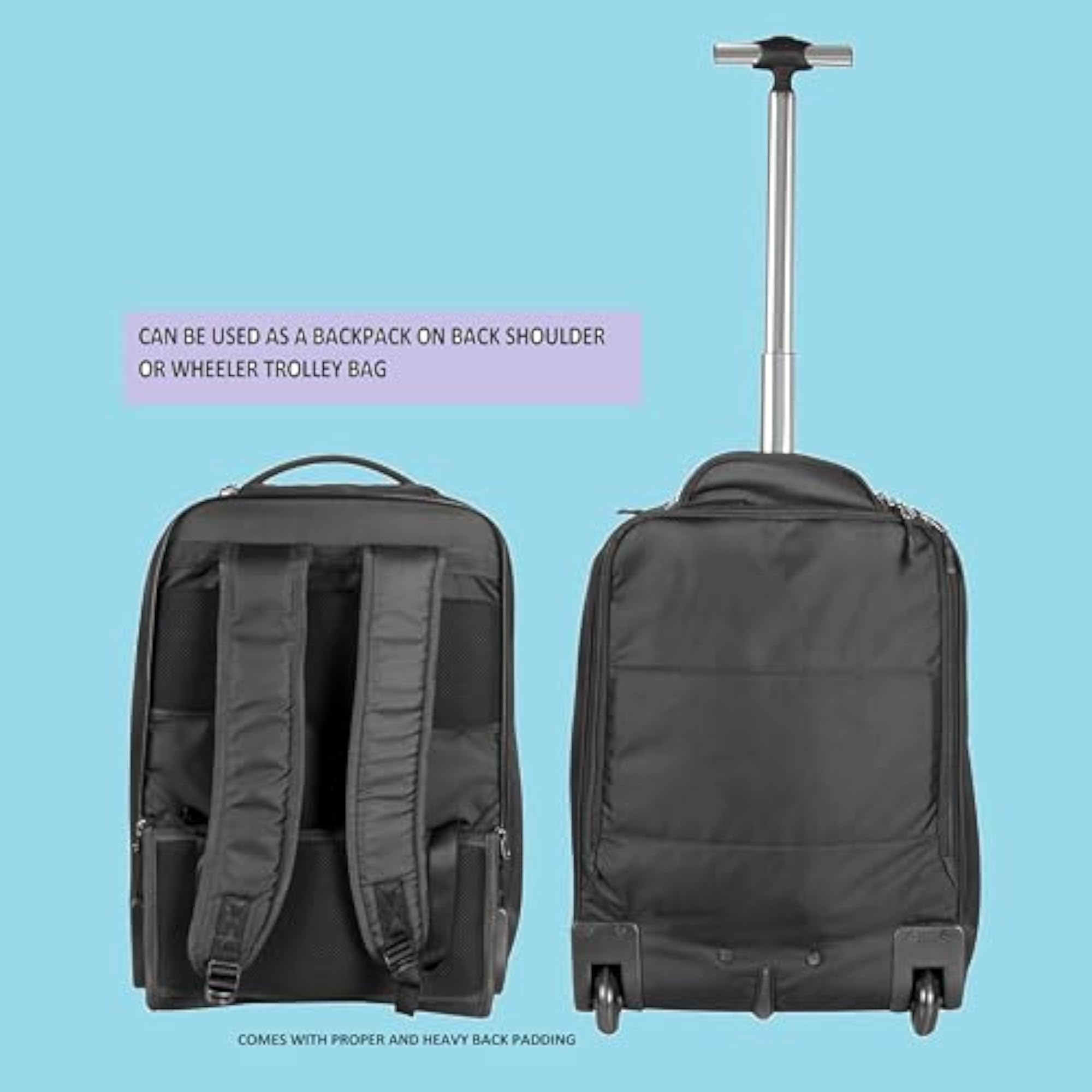 Heavy Water Resistant Laptop Trolley Bag for Travel, 35 Litre