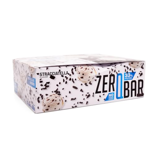 Quamtrax Nutrition - Zero QBar 60g x 12 uds - Straccciatella - Alto en proteínas, sin azúcares añadidos y sabor delicioso