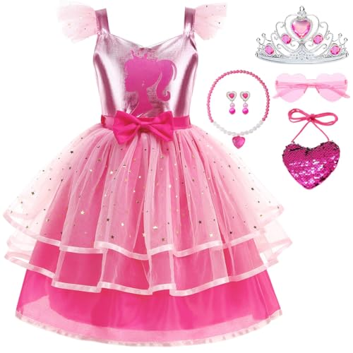 Disfraz rosa para niñas 4-5 años con accesorios miniatura 1