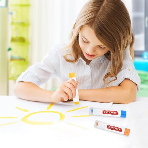 PATIKIL Tempera Paint Sticks, 6 Pcs Solid Tempera Paints Sticks Washable Bulk Markers Pen Quick Drying for Artists Beginners Art Supplies, White - Thumbnail 7