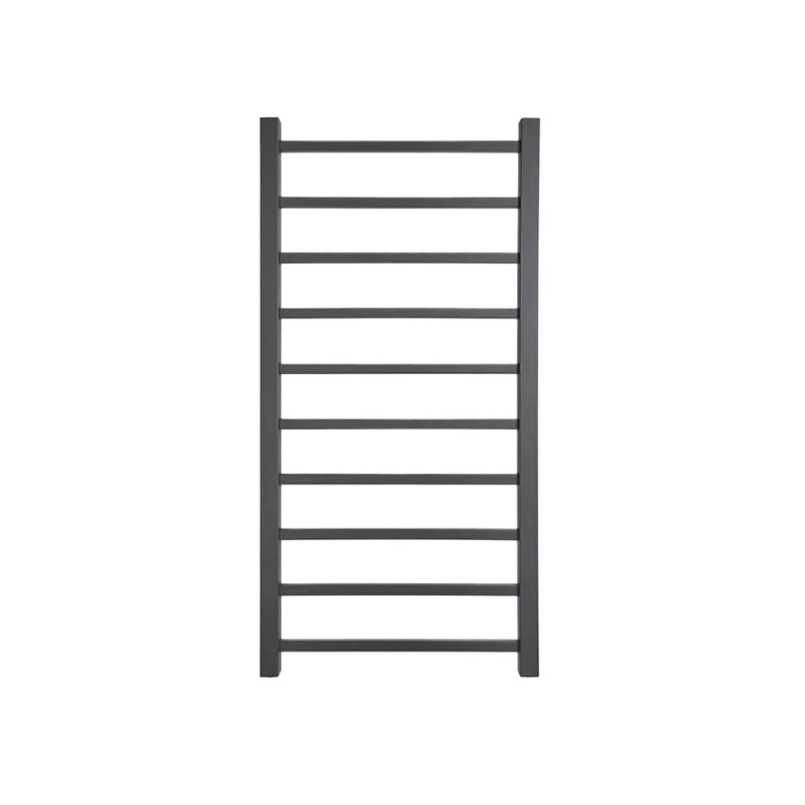Scaldasalviette piatto in acciaio dolce nero | Wall mounted flat heating rack with flat panel design for bathroom daily drying storage