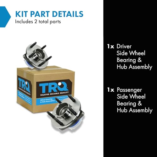 Image of TRQ 2 Piece Rear Wheel Bearing & Hub Assembly Set Compatible with 2005 Buick Terraza 2003-2007 Cadillac CTS 2005-2011 STS Chevrolet Uplander Saturn Relay