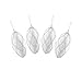 Northlight 4ct White with Silver Beading and Glitter Diamond Pattern Shatterproof Christmas Finial Ornaments 4.5"