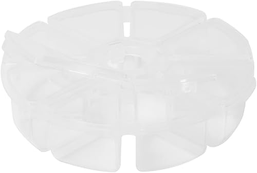 Vista 3 de COHEALI 8 recipientes transparentes transparentes con cuentas circulares para organizar joyas acrílicas, cuentas de piedras preciosas, contenedores