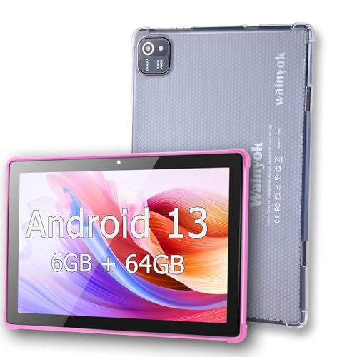 Wainyok 10.1 Zoll Android Tablet mit großem Speicher / 1TB erweiterbar / 2.0GHz Octa-Core/Dual-Kameras (5MP+8MP) / HD IPS Bildschirm/Tragbar und Leicht Rosa