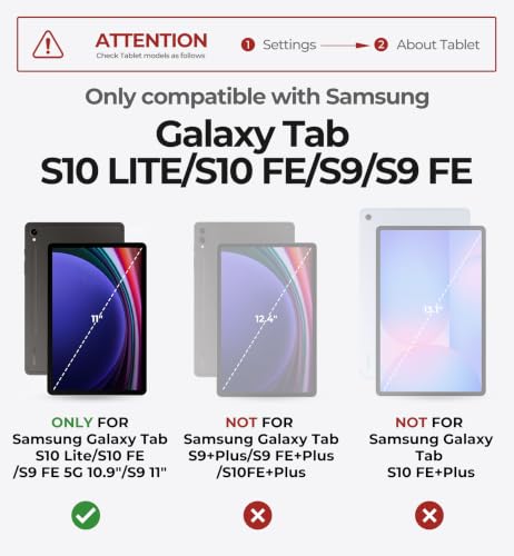 Image of Dexnor Keyboard Case for Samsung Galaxy Tab S10 Lite /S10 FE /S9 FE 5G 10.9 inch /S9 11 inch Case with Keyboard Magnetic Floating Cantilever Stand Multi-Touch Trackpad Wireless Backlit with S Pen Holder, Black
