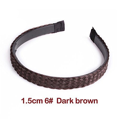 Demana - Diadema de pelo trenzado sintético de plástico para niñas y mujeres