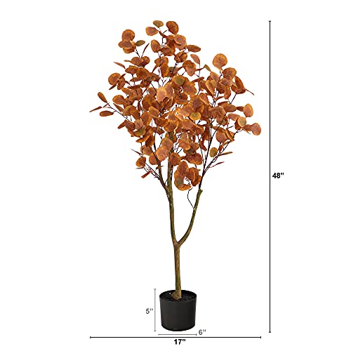 Nearly Natural 4ft Artificial Eucalyptus Tree Faux Greenery for Indoor Home Decor by Nearly Natural - Image 2