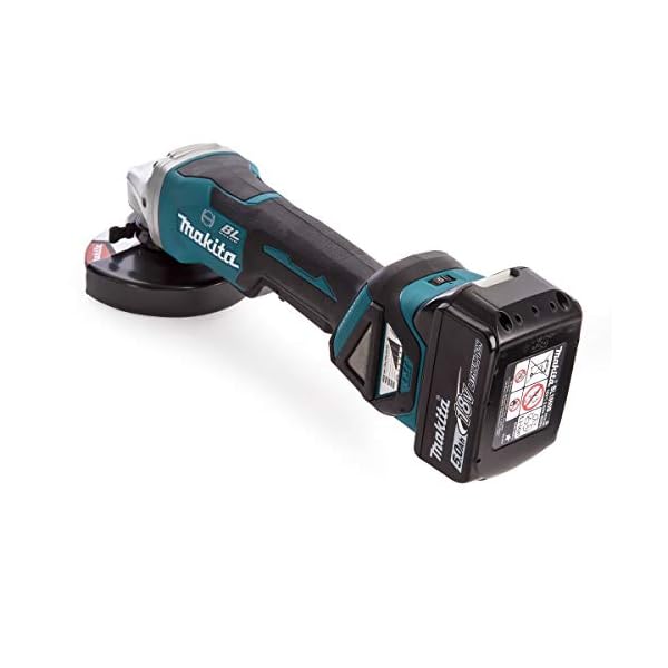 Makita DGA517RTJ Akku-Winkelschleifer 18 V / 5,0 Ah mit Paddleschalter, 2 Akkus + Ladegerät im MAKPAC, Schwarz – Bild 6