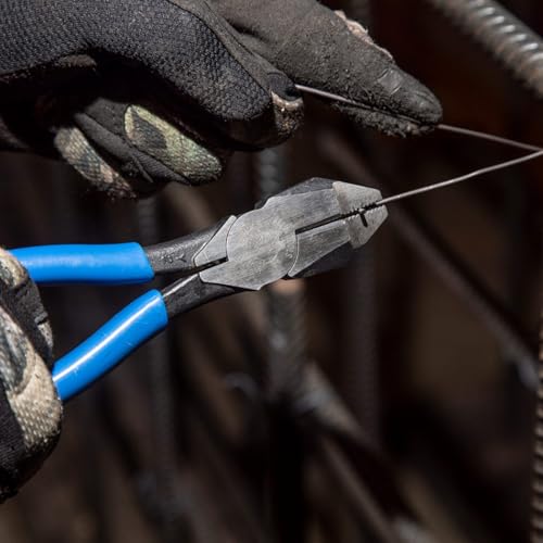 Klein Tools 94508 Pliers Set, Made in USA, Ironworker's Diagonal Cutting Pliers and Heavy Duty Side Cutters, Tie Wire Cutter for Rebar Work, 2-Piece Kit - Image 5