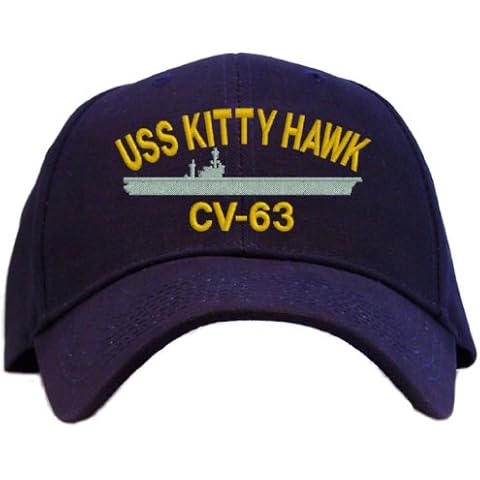 USS Kitty Hawk CV-63 Embroidered Baseball Cap - Navy Cover