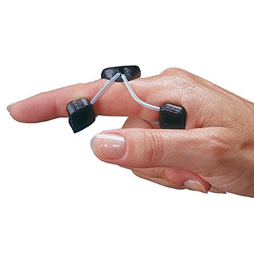 Rolyan Sof-Stretch Extension Splint, 5-Pack, Small, Black, Finger Brace with Adjustable Fit, Lightweight & Latex-Free Support for PIP Joint Extension, Boutonniere Deformity & Edema, Hand Washable