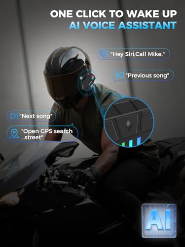 Moman H4P Motorcycle Helmet Headset, H4 Plus Single Use Headphone Motorbike Helmet Speaker Wireless 5.3 thumb #2