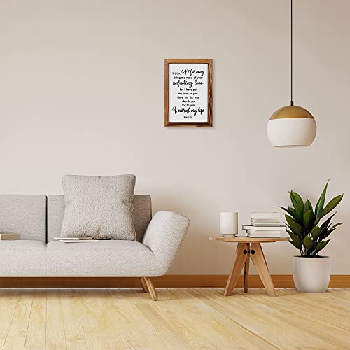 TOARTi Farmhouse Christian Wall Art Decor(16\"x11\"), Let The Morning Bring Me Word of Your Unfailing Love Bible Verse Sign Plaque, Scripture Psalm Quote Home Decor for Family/Housewarming/Wedding Gift