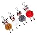 PRETYZOOM 4pcs Pompom Schlüsselanhänger Weihnachten Plüsch Elch Anhänger Rentier Figuren Weihnachtselch Taschenanhänger Schlüsselbund Geschenk Handtasche Rucksack Dekoration Party Mitbringsel