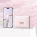 Sunwel Fashion Wallets Girls Cute Coquette Bow Small Wallet Aesthetic Card Holder ID Window Purse for Women (PINK BOW PINK)