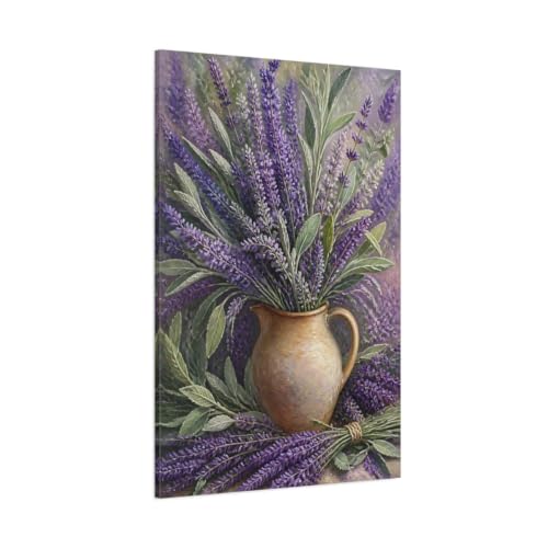 Tableau lavande grand format pour habiller un grand mur vide Toile salon 80x120