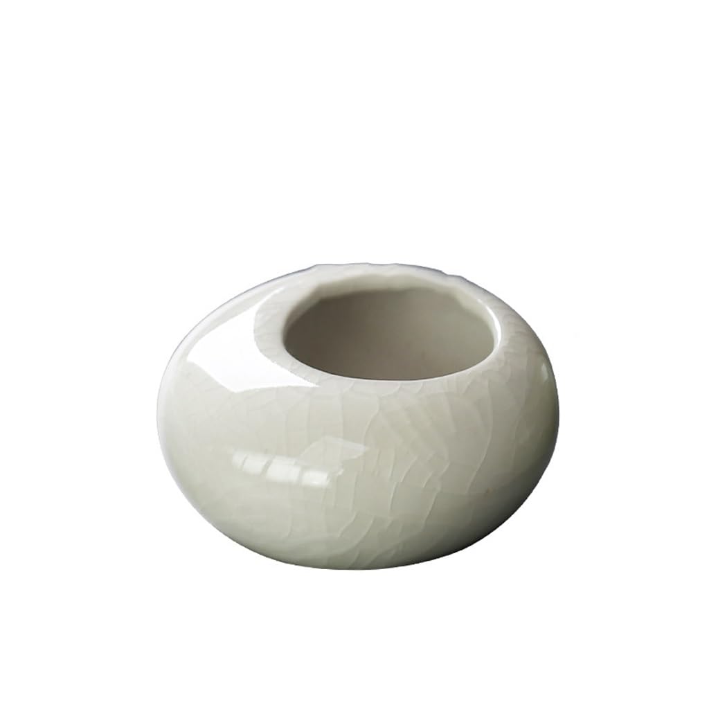 GELASIGE Flower Pots Ice-cracked Glazed Succulent Flowerpots, Creative Ceramic Tableware, Mini Flowerpots Outdoor Flower Pots(B)