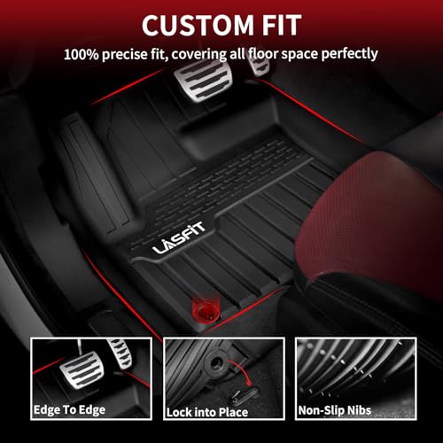 Image of LASFIT Floor Mats for Land Rover Range Rover Sport 2014-2022 | Fit 5-Seats, No 7 Seats, for 2020 Range Rover PHEV Front&Rear Car Mat, Premium TPE Liners, Custom Laser Fit, Easy to Wash