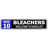Bleachers Welcome to Wrigley Field - Gate 10 Vintage Metal Sign - 16" x 4" Cubs Stadium Decor