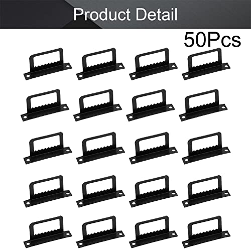 Image of MroMax 50PCS Sawtooth Picture Hangers Iron Picture Hangers 1.69 inch x 0.31 inch Double Hole Picture Frames Hangers for Hanging Clock Paintings Artwork Picture Frame Hook Photos Black