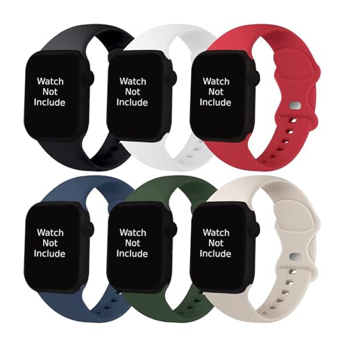 Image of MINX Soft Silicone Strap Compatible with Apple Watch 38mm /40mm /41mm /42mm /44mm /45mm /46mm /49mm Series 1-11 & Ultra | Durable, Adjustable & Comfortable | Combo Pack