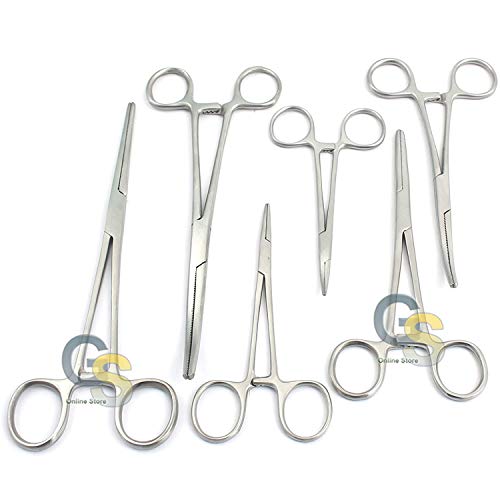 G.S Ultimate HEMOSTAT Set, 6 Piece Ideal for Hobby Tools, Electronics, Fishing and Taxidermy Best Quality